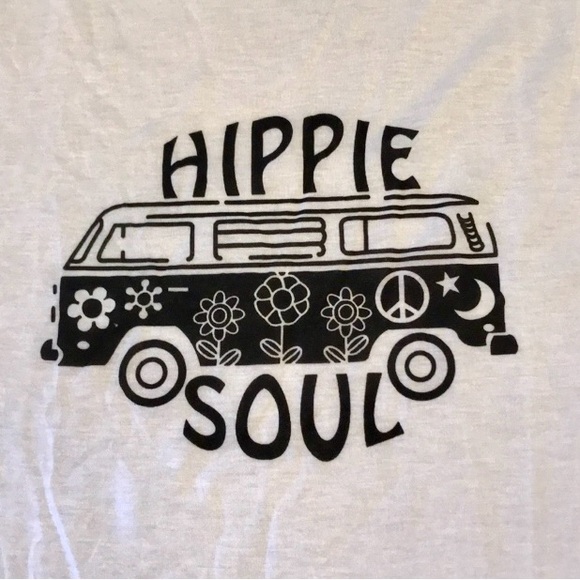 Graphic Tee Essential White Cotton Tee Boho Hippie Soul Tee - Picture 2 of 4